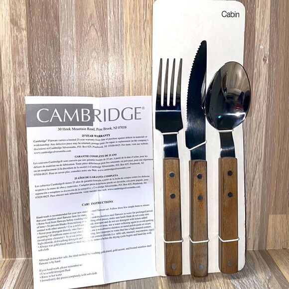Craft and barrel Cambridge stainless steel wood handle cabin decor Utensils set - Picture 1 of 5